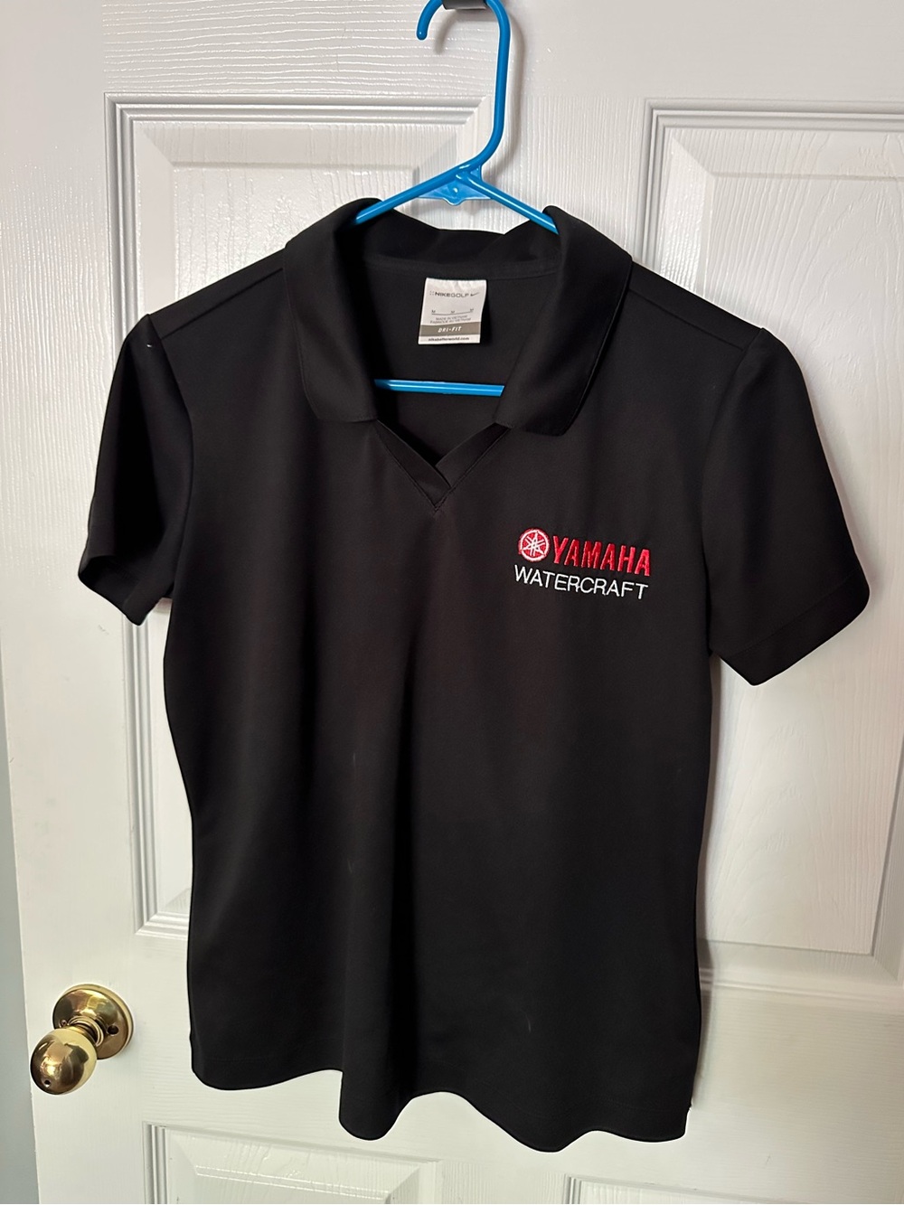 Yamaha | Nike | Dri Fit | Black Polo with Red and White Embroidered Logo